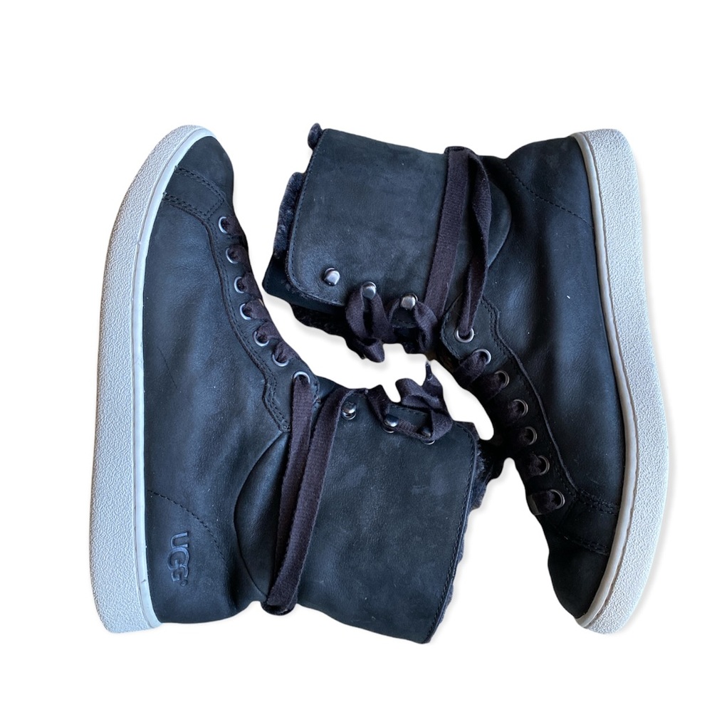 UGG Starlyn Black Leather Lace Boot